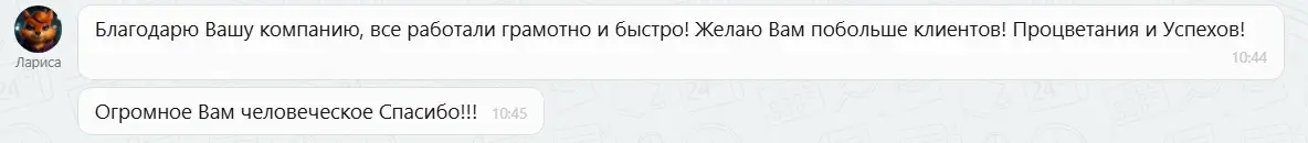 Отзыв клиента